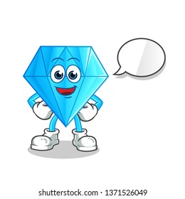 diamond talking mascot vector cartoon art illustration