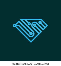 Diamond Tech Linie modernes Logo Design