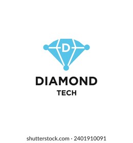 Diamond tech logo icon design template vector illustration