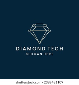 Diamond tech logo template vector illustration design