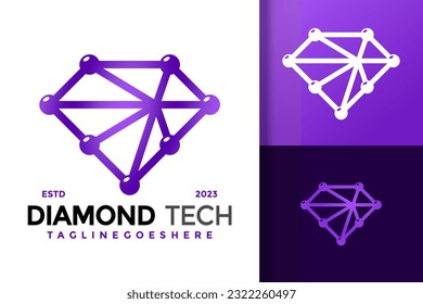 Schmucklogo für Diamanttechnologie, Vektorsymbol