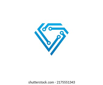 Diamond Technology Logo Concept sign icon symbol Design. Tech Logo Design. Vector illustration logo template