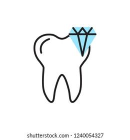 diamond teeth icon vector with modern style. dental icon