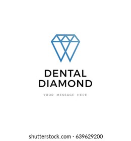 Diamond teeth logo, label, icon design.Vector illustration.