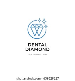 Diamond teeth logo, label, icon design.Vector illustration.