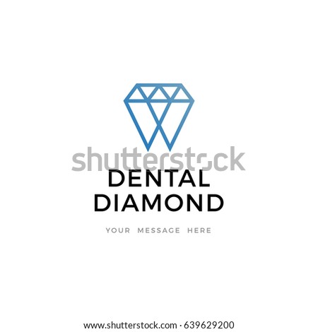 Diamond teeth logo, label, icon design.Vector illustration.