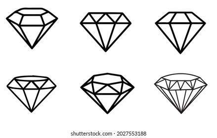 diamond template icon or logo isolated sign symbol vector illustration Collection.	