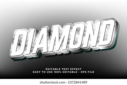 Diamond text effect editable video cover and banner text style, 3d typography template