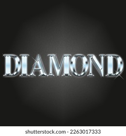 Diamond Text Effect of sparkles for graphic design