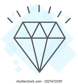 Diamond thin line icon, expensive and luxury, gemstone sign vector graphics, a linear pattern on a white background, eps 10.