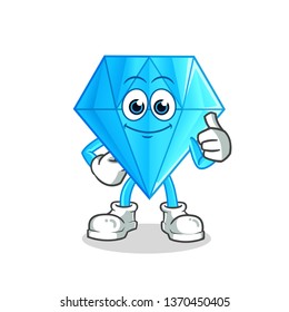 diamond thumbs up mascot vector cartoon illustration