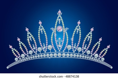 Diamond tiara - bridal, princess or beauty queen /  vector illustrations /  layers are separated