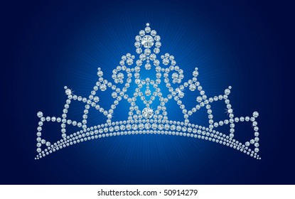 Diamond tiara - bridal, princess or beauty queen /  vector illustrations /  layers are separated