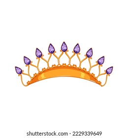 diamond tiara crown cartoon. diamond tiara crown sign. isolated symbol vector illustration