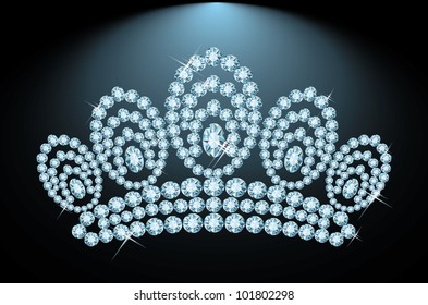 Diamond tiara, vector illustration