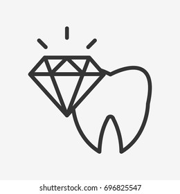 Diamond tooth icon illustration isolated vector sign symbol