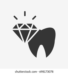 Diamond tooth icon illustration isolated vector sign symbol