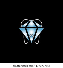   a diamond with a tooth sketch design vector