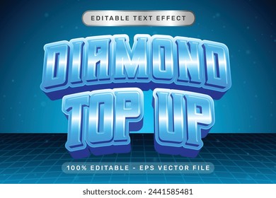 diamond top up effect and editable text effect with light neon color