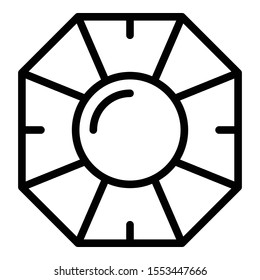 Diamond top view icon. Outline diamond top view vector icon for web design isolated on white background