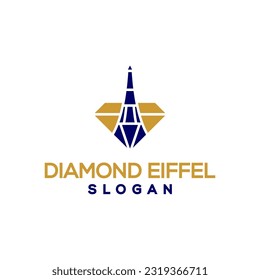 diamond tower modern logo design vector template