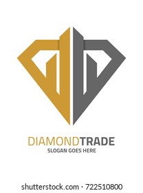Diamond trade logo template vector