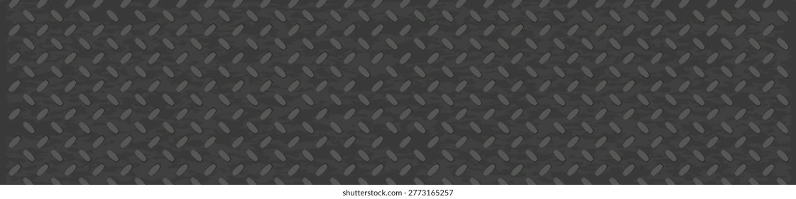Diamond tread plate pattern industrial dark gray metal texture.