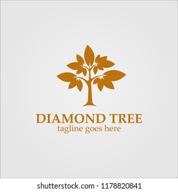 Diamond Tree Logo Template Design