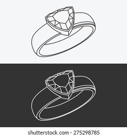 Diamond trillion ring 