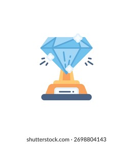 Icono de Vector de trofeo de diamante. Estilo plano del icono de la joyería. uso perfecto para el logotipo, la presentación, el Sitio web, y más. estilo moderno del color del diseño del icono