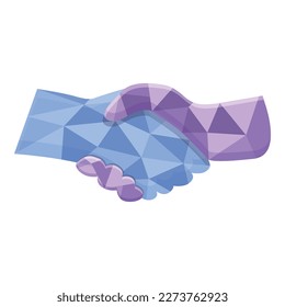 Diamond trust icon cartoon vector. Business hand. Support friend