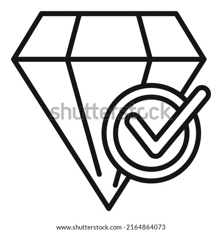 Diamond trust icon outline vector. Control work. Quality expert
