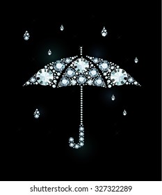 Diamond Umbrella and Rain Drops