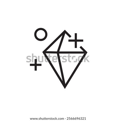 diamond uv rays glass icon outline eps