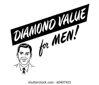 Diamond Value For Men - Ad Header - Retro Clip Art