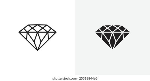 Diamant-Vektorsymbol-Set. Stockvektorillustrator. EPS 10