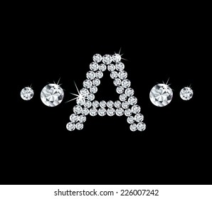 Diamond vector alphabetic letter 'A'