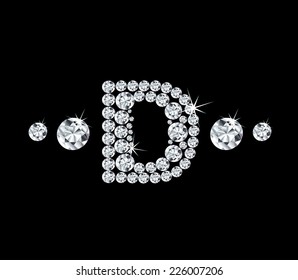 Diamond vector alphabetic letter 'D'