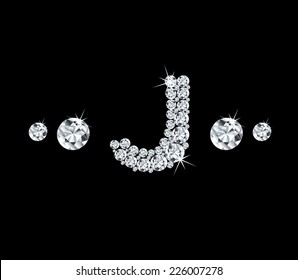 Diamond vector alphabetic letter 'J'