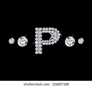 Diamond vector alphabetic letter 'P'