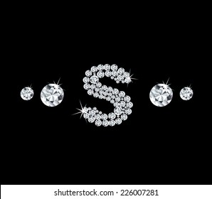 Diamond vector alphabetic letter 'S'