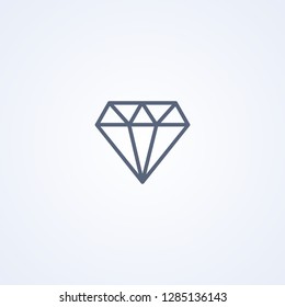 Diamond, vector best gray line icon on white background, EPS 10