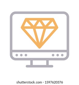 diamond vector color line icon 