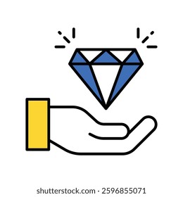 Diamond  vector filled outline icon. EPS 10 file
