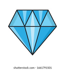 icono de color plano del vector de diamante  