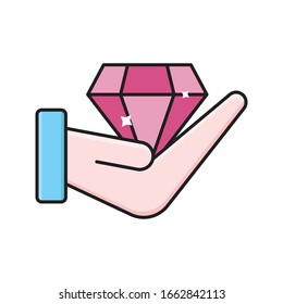 diamond vector flat color icon 