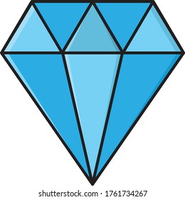 diamond vector flat color icon 