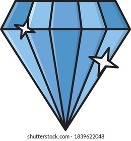 icono de color plano del vector de diamante 