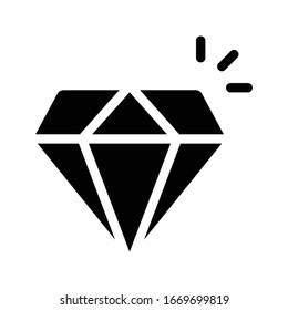 icono plano de glifo vector de diamante 