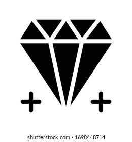 icono plano de glifo vector de diamante 